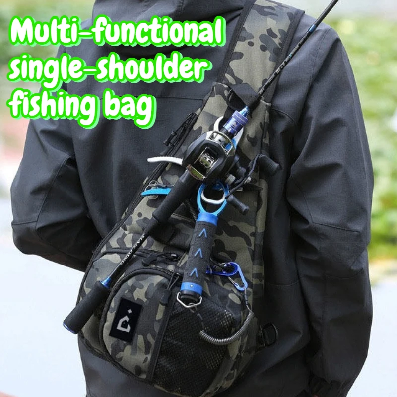 Multi-functional Waterproof Fishing Gear Bag Outdoor Single-shoulder Sea Fishing Bag Portable Lightweight Large Capacity Bags