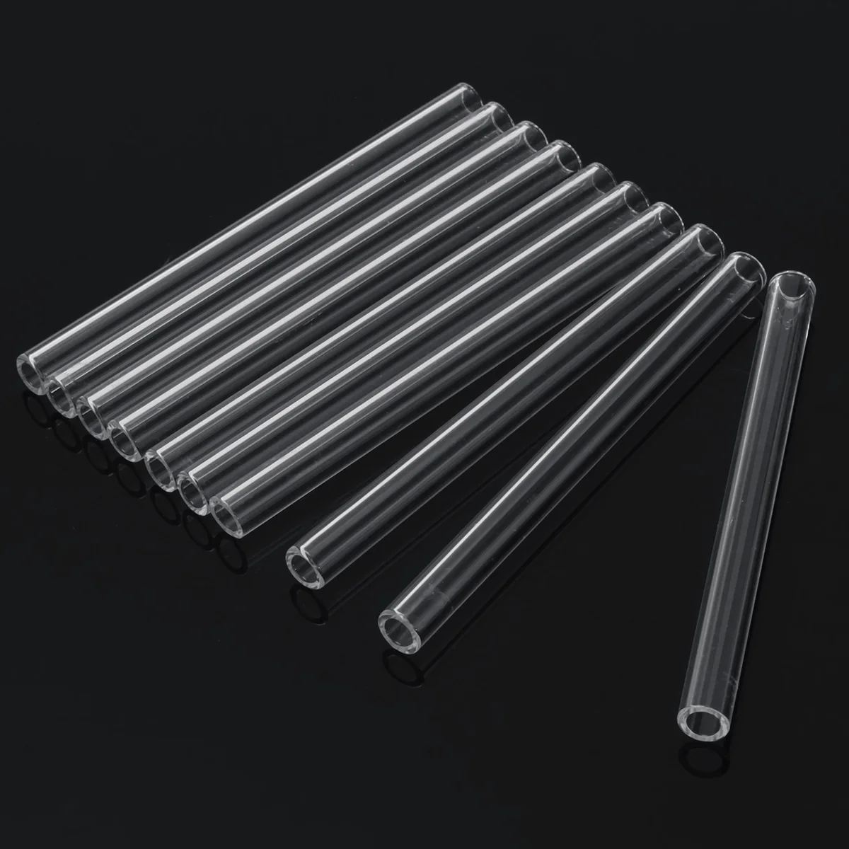 10Pcs 100mm OD 7mm 1.5mm Thick Transparent Wall Borosilicate Glass Blowing Tube Mixer Rod for School Lab Chemical Experiment