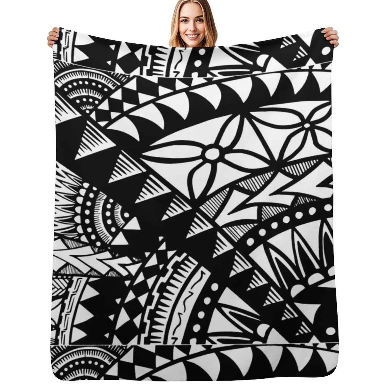

Pacific Island Pattern 2 Throw Blanket Soft Breathable Blanket for Night Sleeping
