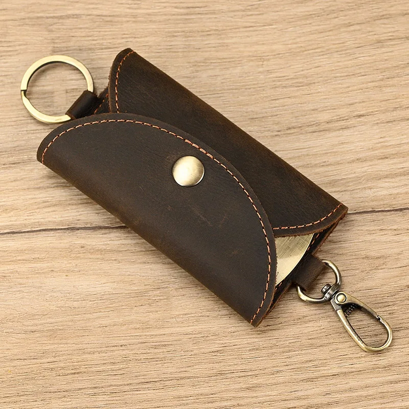 Key Wallet Leather Housekeeper Holders Car Keychain Key Holder Bag Case Unisex Wallet Cover Simple Solid Color Storage Bag