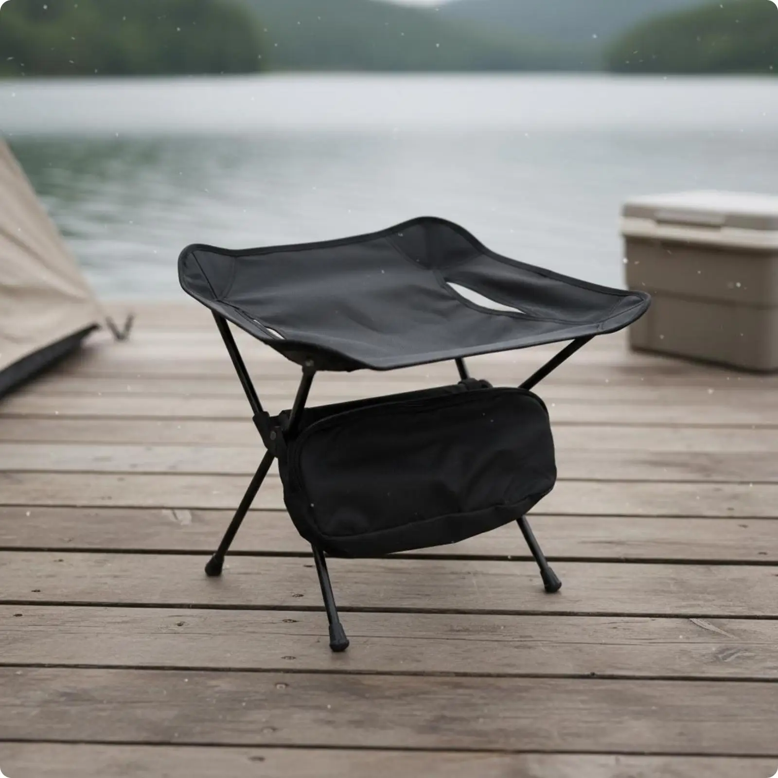 Folding Portable Mini Stool Seat Lightweight Aluminum Chair for Camping Trekking Outdoor Events and Travel Use