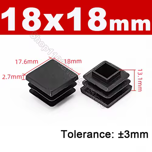 Black Square Pipe Tube Cap Plastic Tubing End Cover Glide Insert Blanking End Plugs Bung 10/13/15/16/18/19/20//22/23/25/28-200mm - Image 28