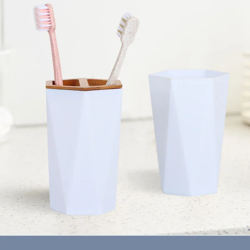 Ensemble d'accessoires de salle de bain hexagonaux en plastique bambou bois, usage domestique et hôtelier, 8 pièces, T227-8