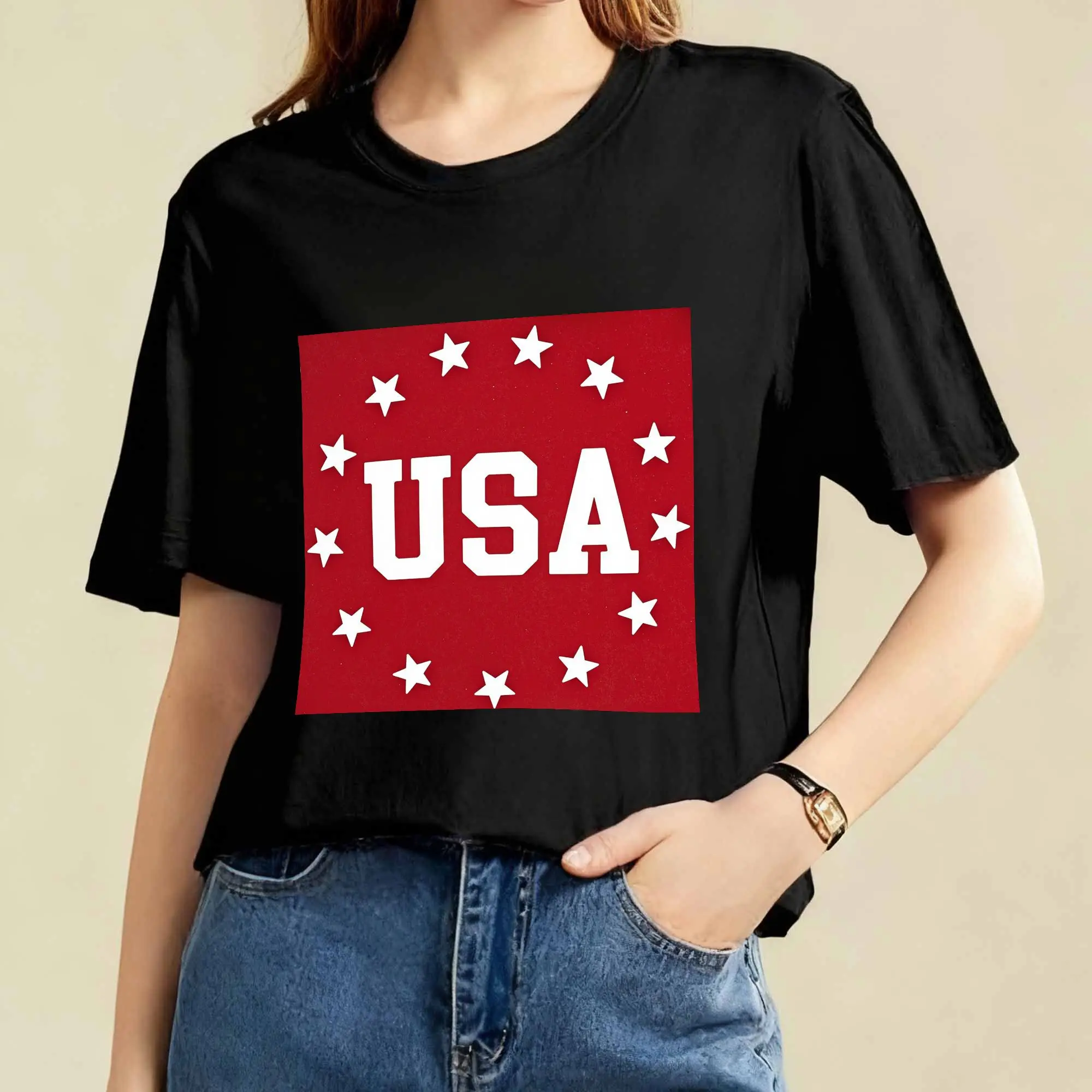 

Skeleton Graphic Tee Women's Casual Short Sleeve T-Shirt 180g