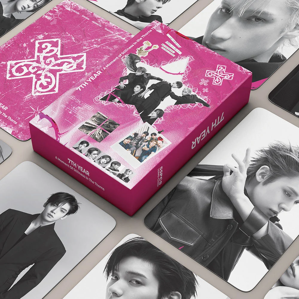 

55 шт. Новые фотокарточки K-pop группы TXT к 7-летию: Момент безмолвия в кустах, коллекционные LOMO-карточки