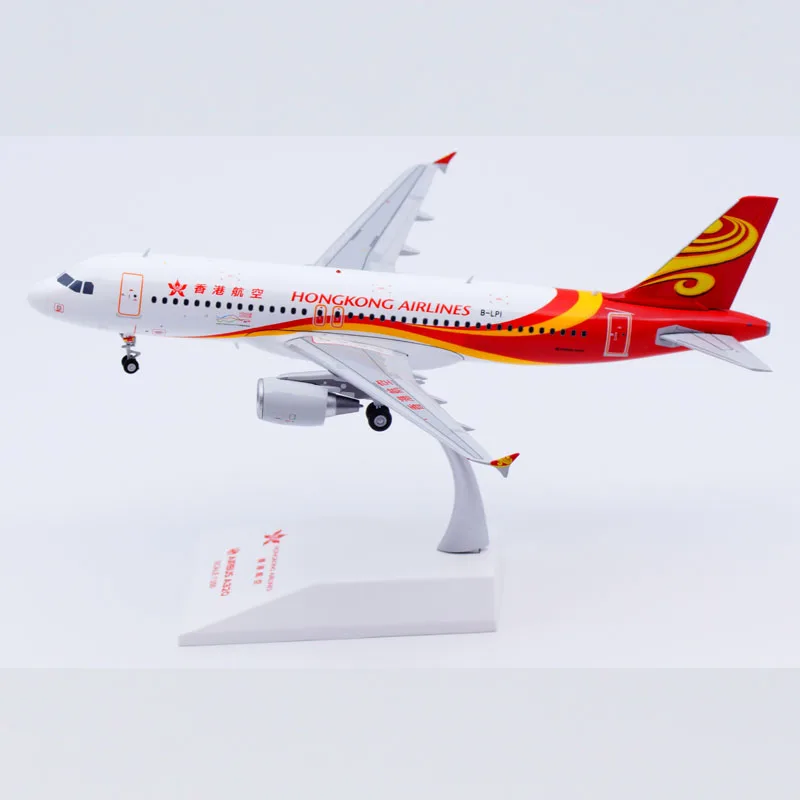 LH2219 Alloy Collectible Plane Gift JC Wings 1:200 Hong Kong Airlines Airbus A320 Diecast Aircraft Jet Model B-LPI With Stand