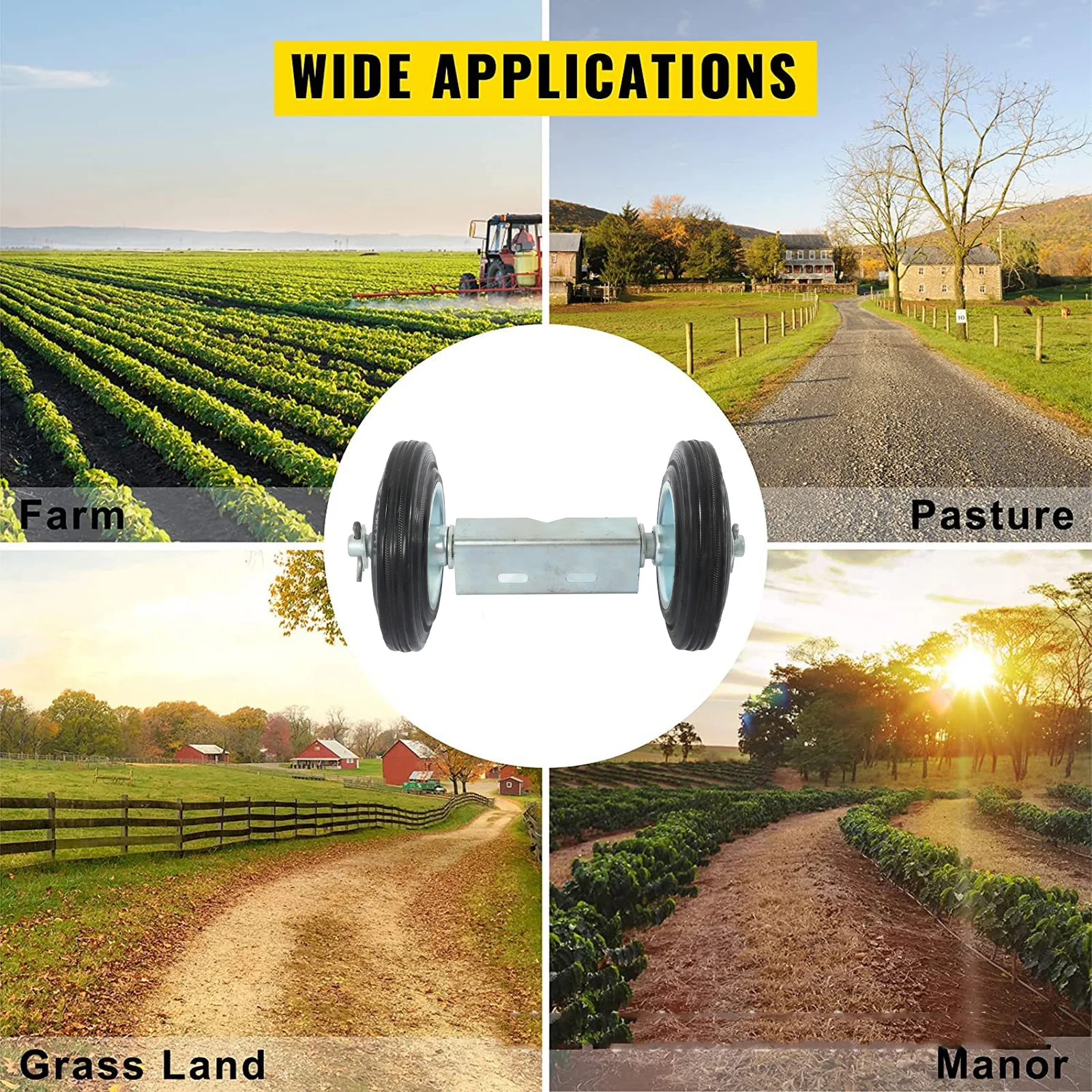 

Rolling Chain Link Gate Wheel Kit Yard Gate Wheel Rut Runner Set for Farm Grass Land