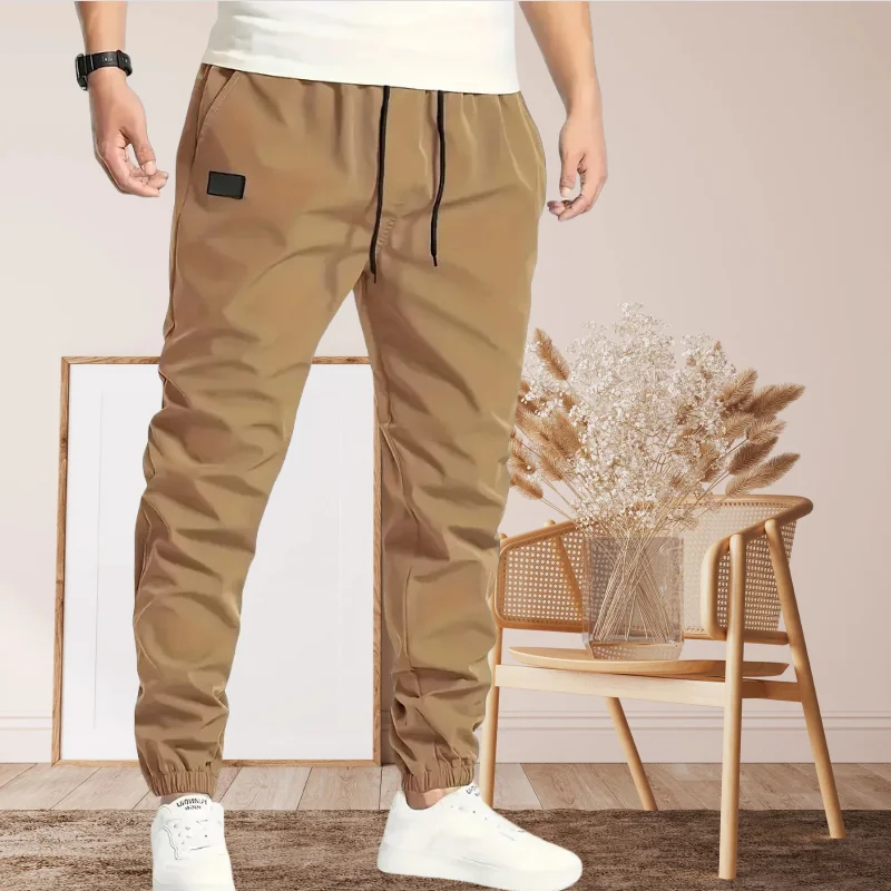 

2025 НОВЫЕ весенне-осенние тонкие мужские брюки, спортивные повседневные брюки для бега, мужские однотонные уличные брюки, тонкие тканые повседневные спортивные штаны