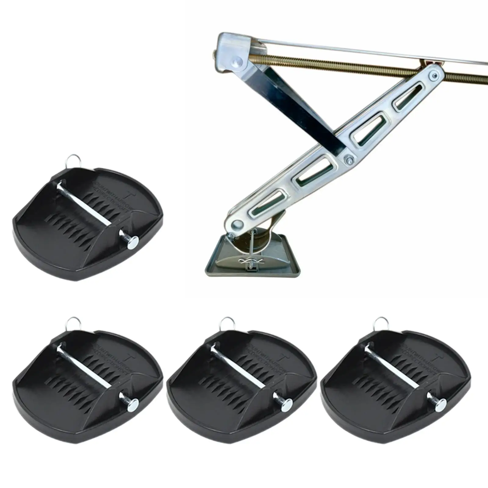 

4Pcs Generic RV Trailer Jack Pads Easy Installation Leveller Wheel Foot Leg Support Support Stand Adapter Jack Lifting Pad