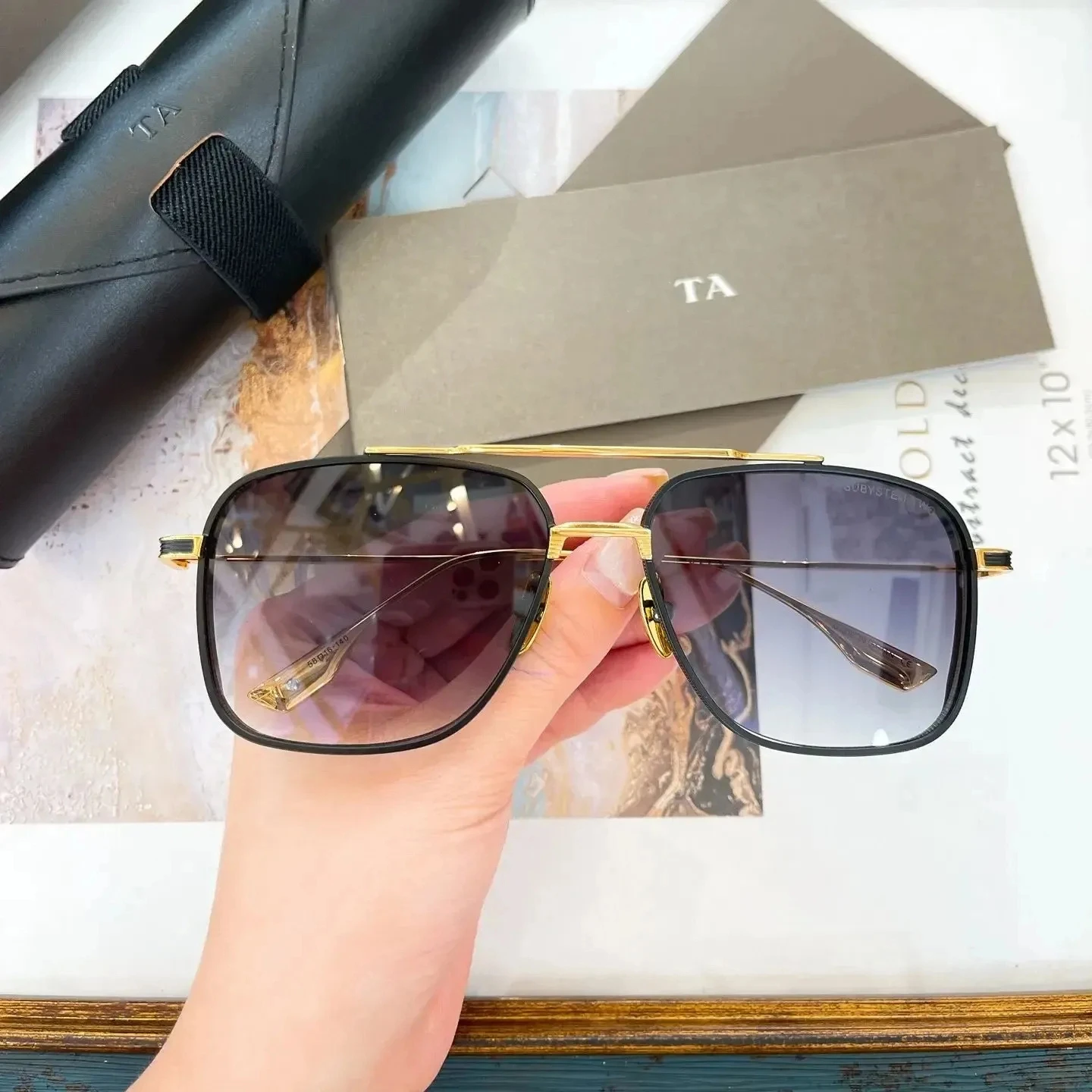 

Original Factory For DIYTA DT DTS142 With Brand Box Retro Gradient Purple Lens Driving Anti-Glare Business Men Women Sunglasses