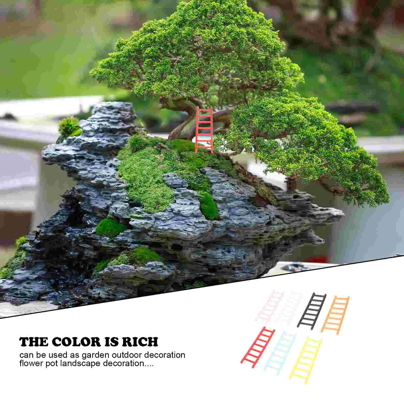 14 pezzi in miniatura scaletta ornamento decorazioni micro-paesaggio ornamento delicato fata mobili Pp uso bonsai