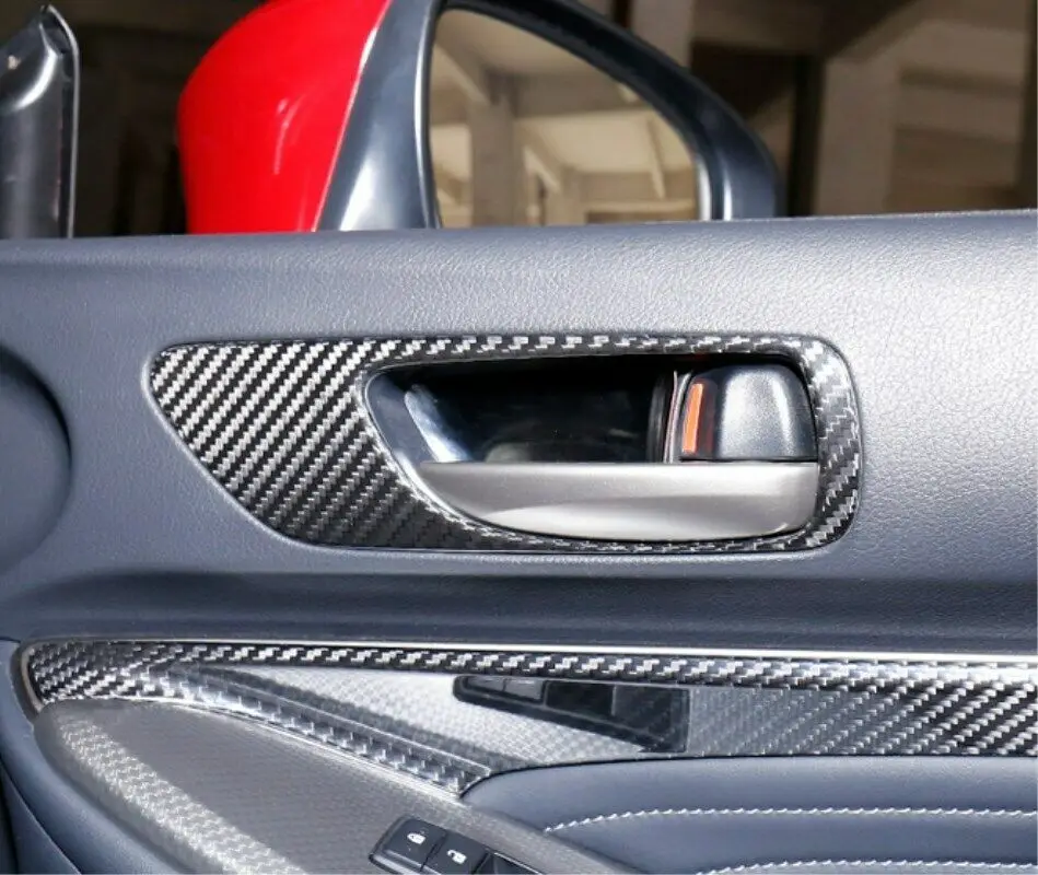 Car Styling Carbon Fiber Made Car Interior Door Handle Cover Trim Sticker For Lexu RC200t RC300 RC350 RC F SPORT 2014-2018