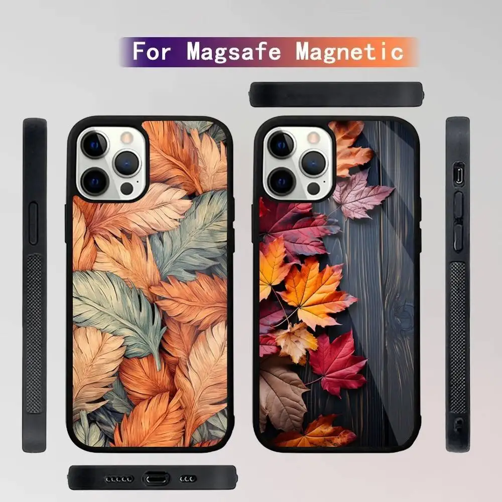 

Colorful Leaves Phone Case For iPhone 16,15,14,13,12,11,Plus,Pro,Max Mini Magsafe Magnetic Wireless Charging