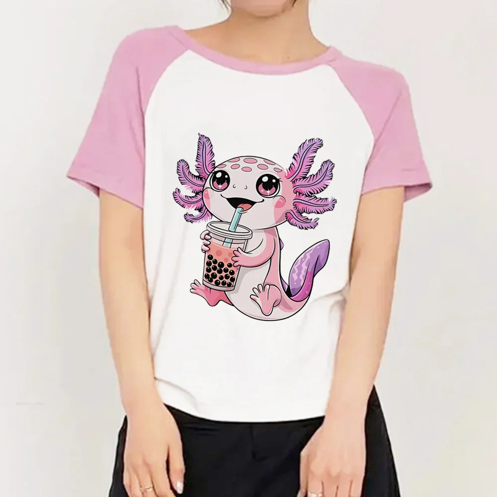 Axolotl tshirt women streetwear Digital Punk korean clothes Y2k Psychedelic t-shirt Y2k Trendy Digital Comfortable Psychedelic