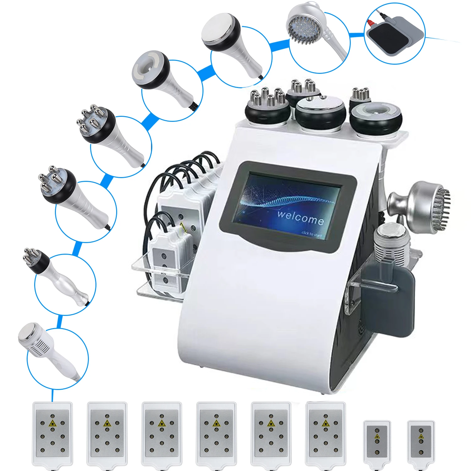 40K Radiofrequenza Multifunzionale Body Sculpting 6/9IN1 Cavitazione Dispositivo di Massaggio Al Vuoto Forma Del Corpo Lipo Laser Macchina Dimagrante