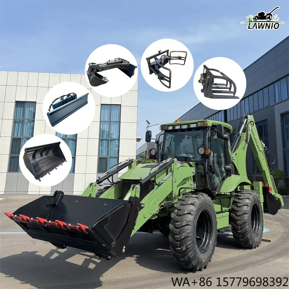 Free Shipping  Loader  Four Stroke Engine High  Capability Road Construction Backhoe Loader