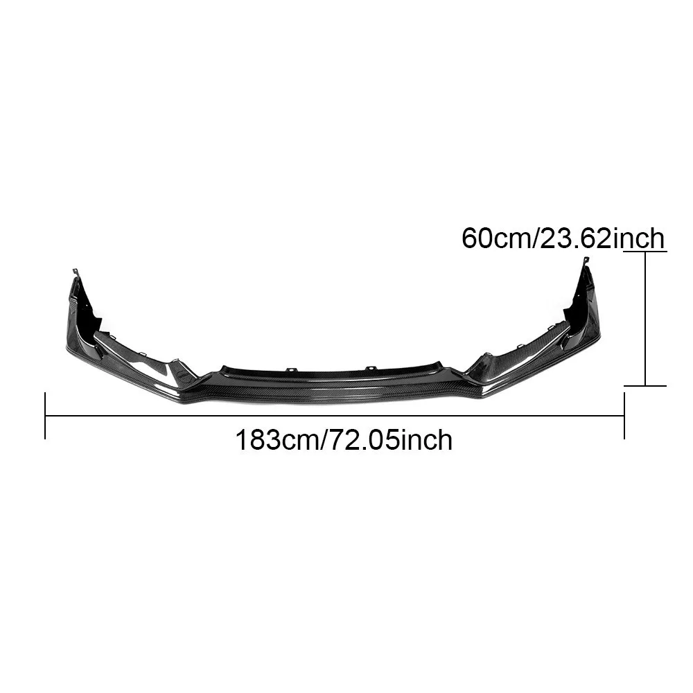 For Honda Civic Type R 2015 2016 Carbon Fiber Head Front Bumper Lip Spoiler Protector