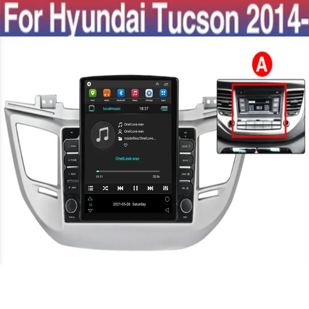 Autoradio pour Hyundai Tucson, Android 13, GPS, Stéréo, Carplay, DSP, Caméra RDS, Lecteur vidéo, Limitation, Style de placement, 2Din, 2015-2035