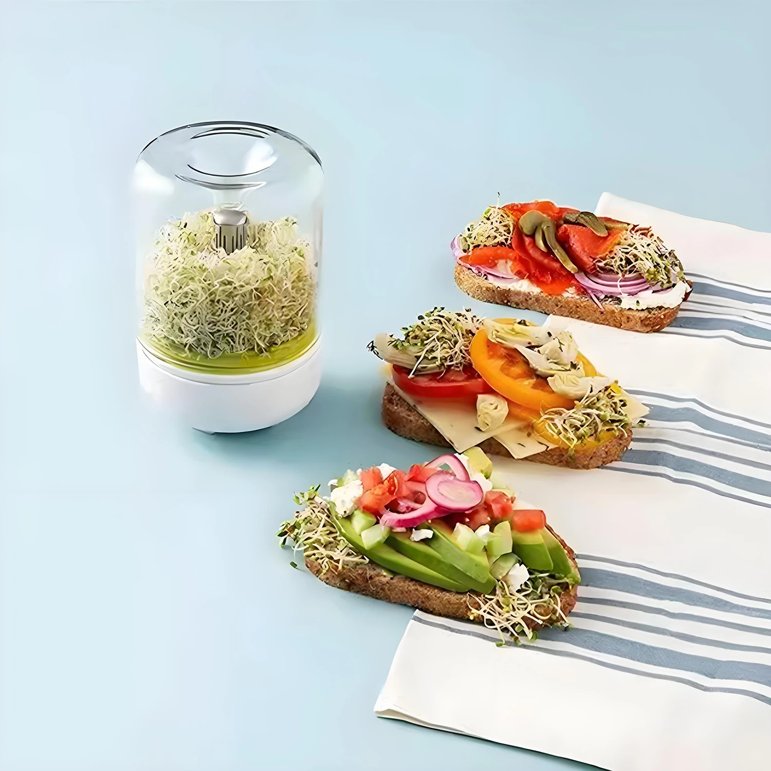 Mini Bean Sprouter Reusable Sprouting Jar Kit Sprouts Growing Bottle Pea/Mung Bean/Alfalfa/Wheat Sprouting Device Clear Lid