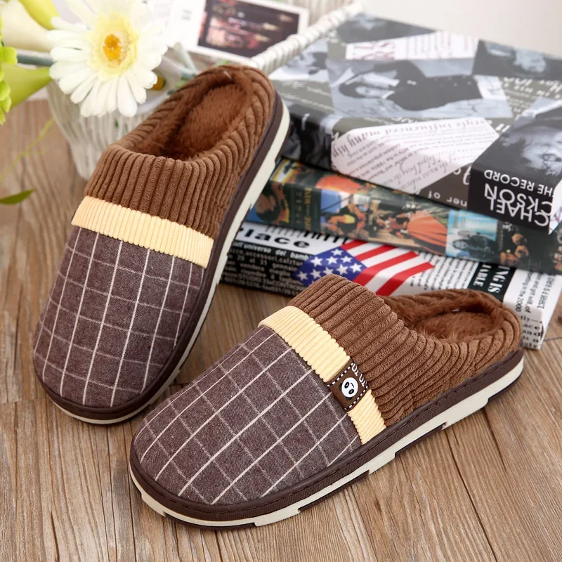 Size 45 46 47 48 49 50 51 Men Warm Slippers Cotton Winter Plush Indoor Household Shoes Winter Slippers Shoes Slippers Extra Size