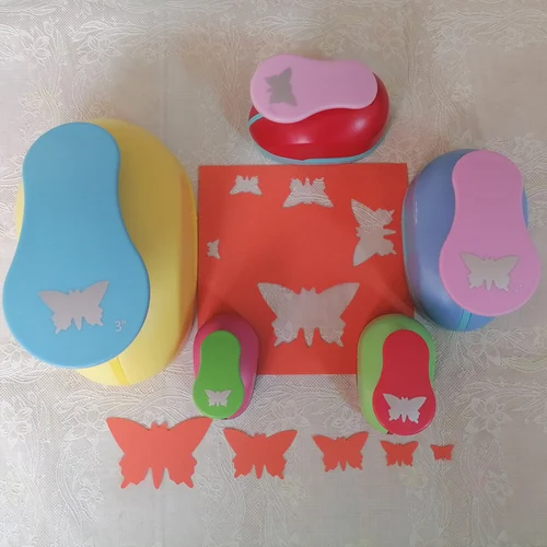 Imagen 2 del producto 3 ""2"" 1,5 ""1"" 5/8 ""mariposa artesanía perforadora cortador de papel Scrapbooking escuela perforadora de papel EVA perforadora