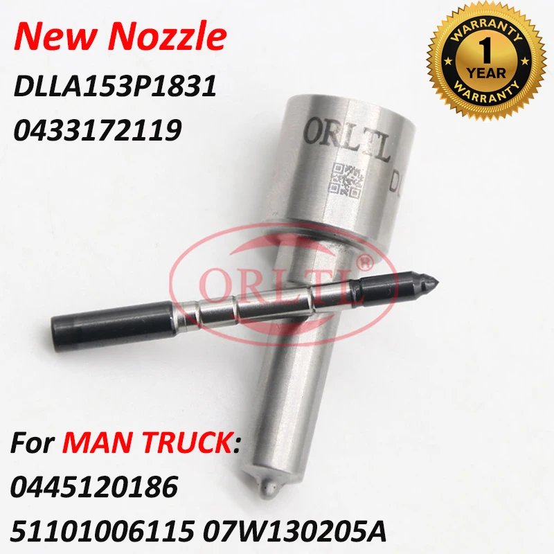 DLLA153P1831(0 433 172 119),Black Coated Needle Nozzle 0433172119 DLLA 153P 1831 For 0445120186 MAN VW 51101006115 07W130205A