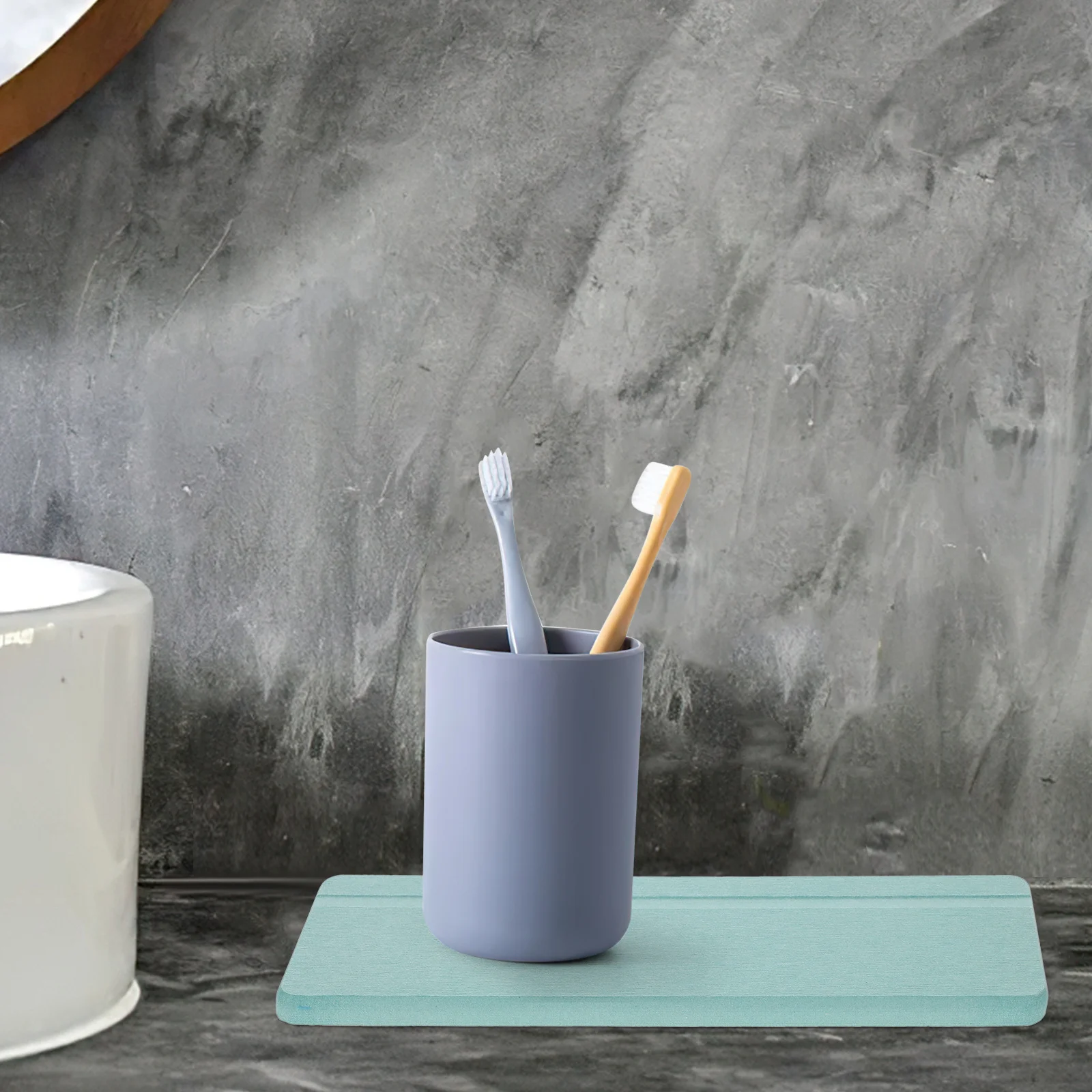 

Diatomite Absorbent Soap Dish Mat for Washbasin Bathtub Tabletop Waterproof Tray for Soap Bar Toothbrush Glass Bottle Non-Slip