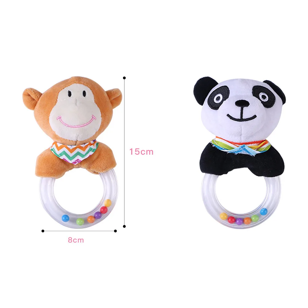 Mão vara bebê dos desenhos animados animal mordedor anel brinquedos para bebês