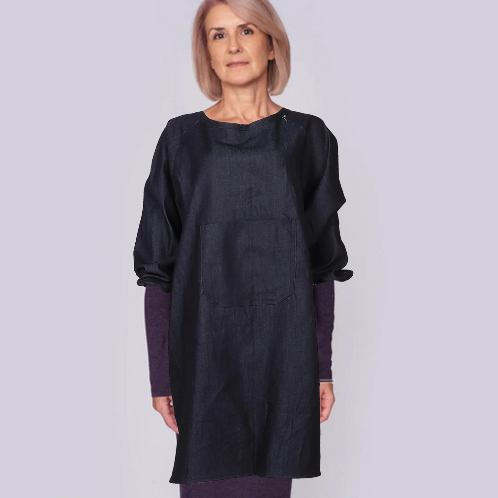 مريلة عمال شديدة التحمل ومضادة للبقع مقاس كبير وأكمام طويلة مع جيوب للطبخ والرسم والحلاق والفنان والمطبخ والتخييم #4