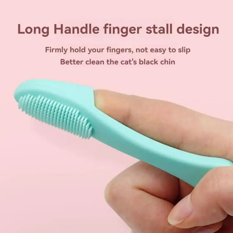 Pet silicone finger Toothbrush Cat Dog tooth stain removal tartar Brush black chin cat Grooming Scrubber supplies