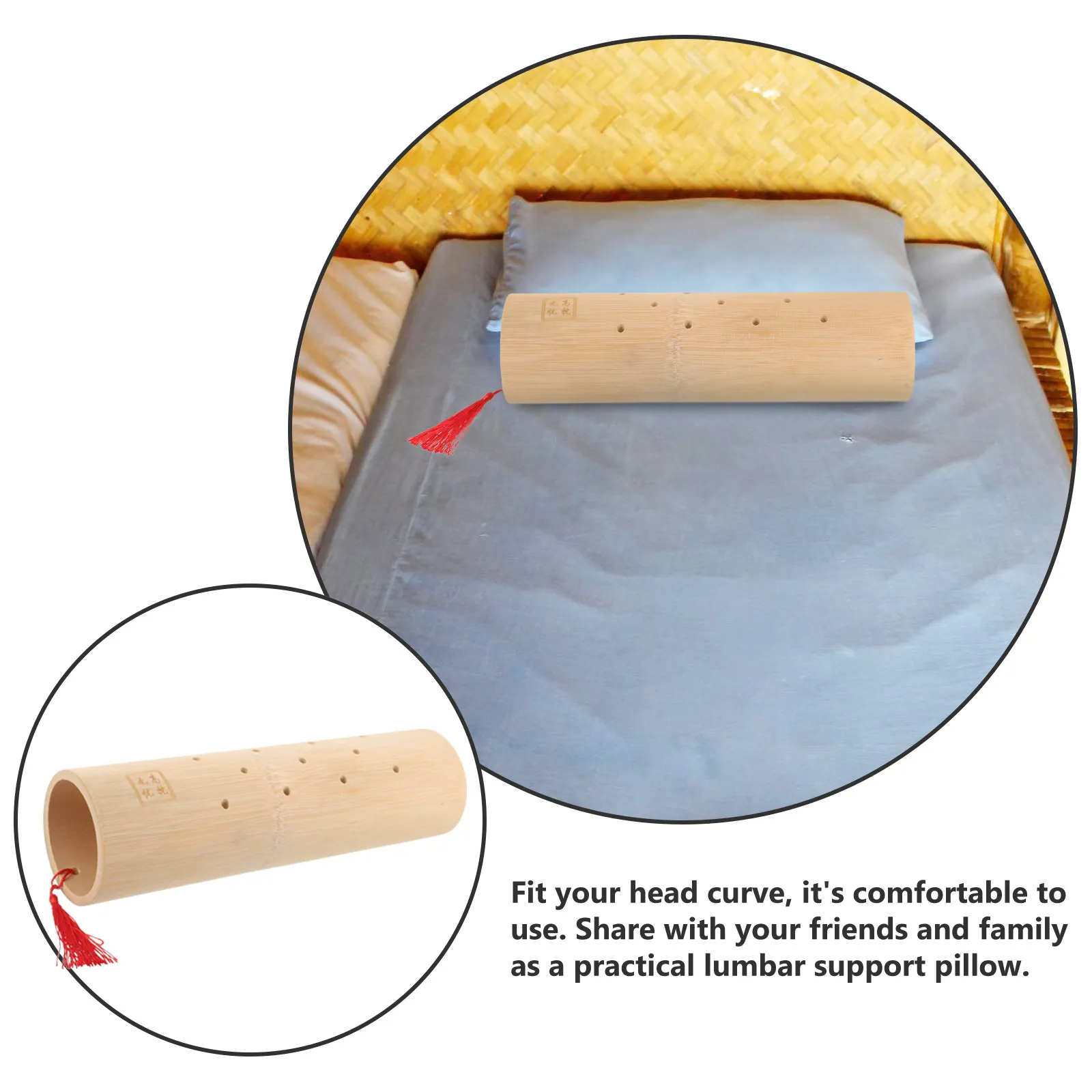 Bamboo Neck Pillow Ergonomic Cervical Support for Neck Shoulder Lumbar Spine Relaxing Comfortable Home Pillow Household Bamboo