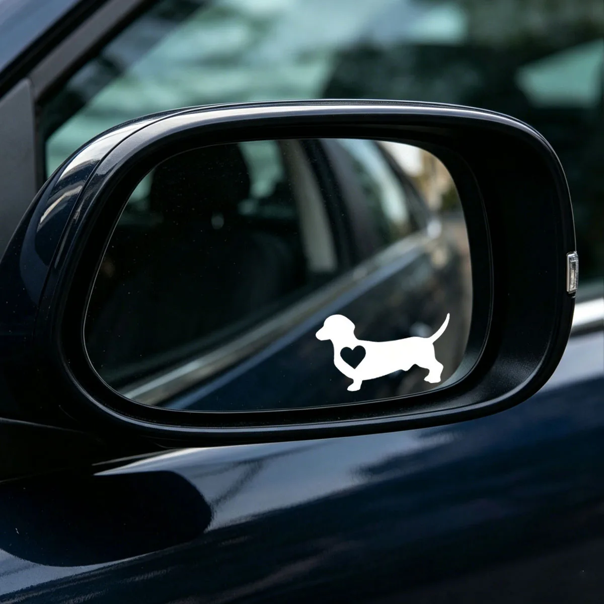 Dackel-Autoaufkleber für Spiegel, Spiegelaufkleber, Dackel-Autozubehör, niedliche Vinyl-Autoaufkleber und -Sticker