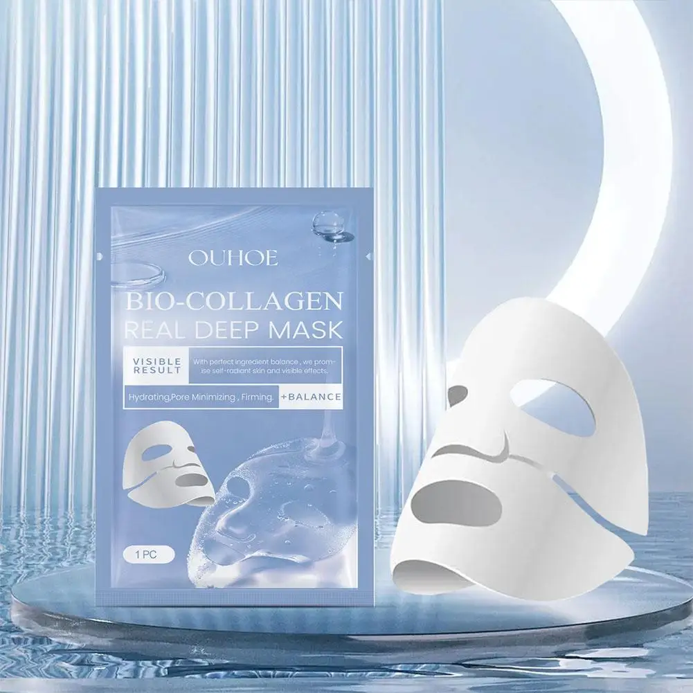 Bes-Collagen-Masque en feuille de collagène soluble, véritable masque profond, hydratant au collagène hydrolysé, masque pour les soins de la peau, I5V3