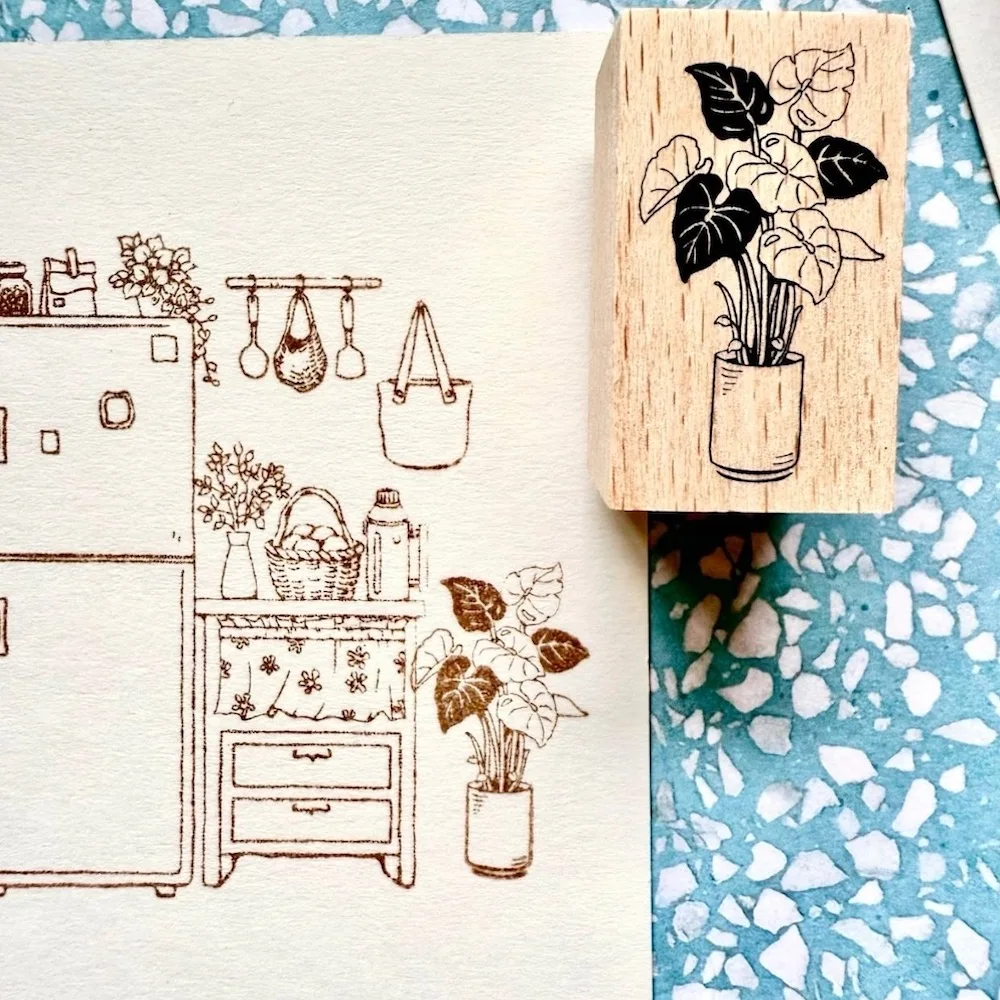 Vintage-Möbel-Themen-Holzstempel für Scrapbooking, DIY-Holzstempel, Muster für Esstisch, Sofa, Schrank, Hobby-Journal-Dekoration – Detail 7