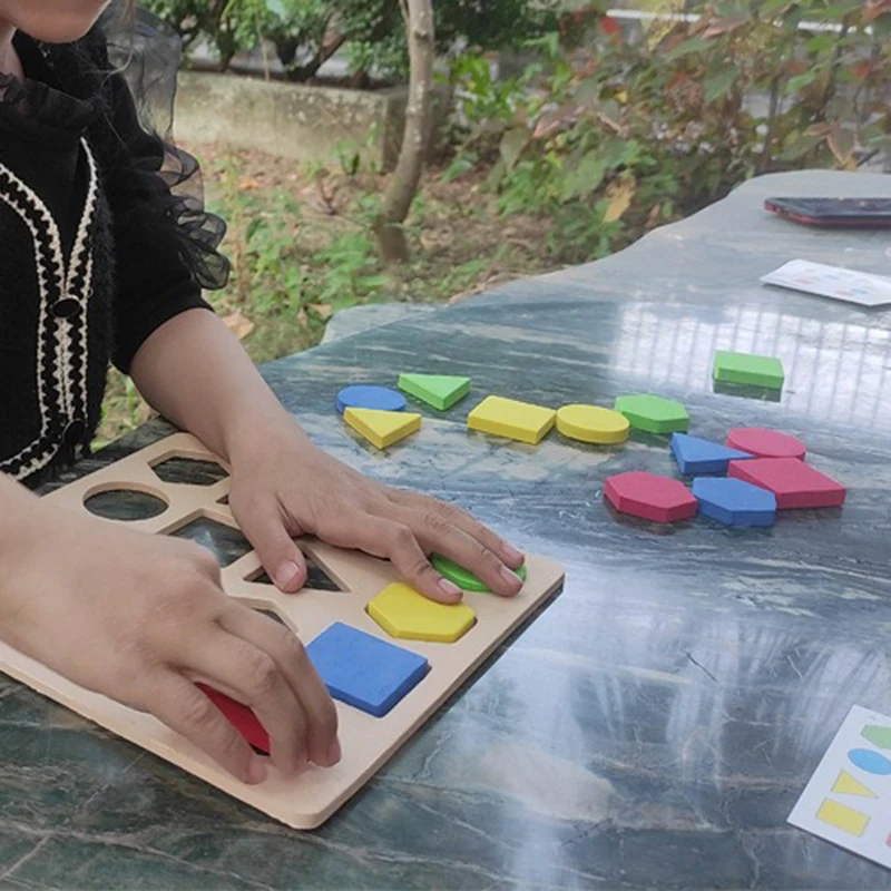 Forme geometriche EVA Puzzle in schiuma fai-da-te Bambini che imparano giocattoli educativi per bambini Giocattolo per l'addestramento al pensiero Puzzle Giochi Montessori