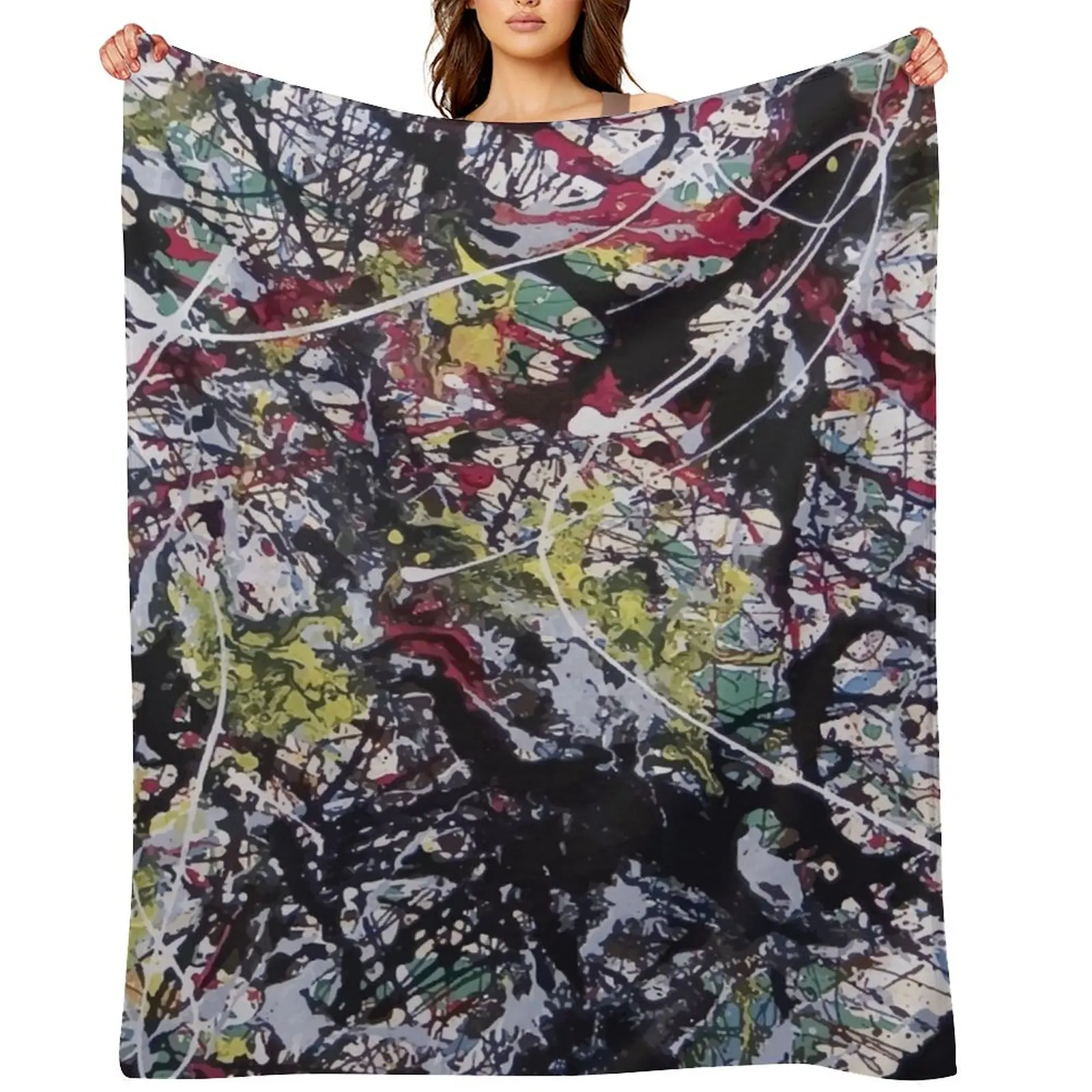 

J.Pollock style art digitally vectorised Throw Blanket Blankets For Sofas Fashion Sofas anime for babies Blankets