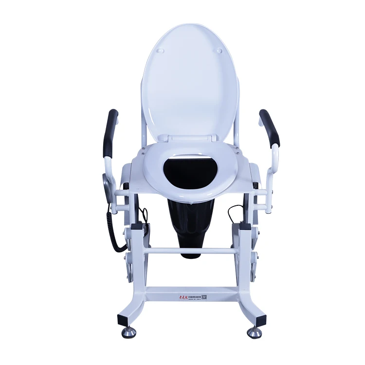 AIROW Transfer Lift Chair MCombo Electric Toilet Seat Lift with Padded Handles, Power Elevated Toilet Seat Riser with Arms