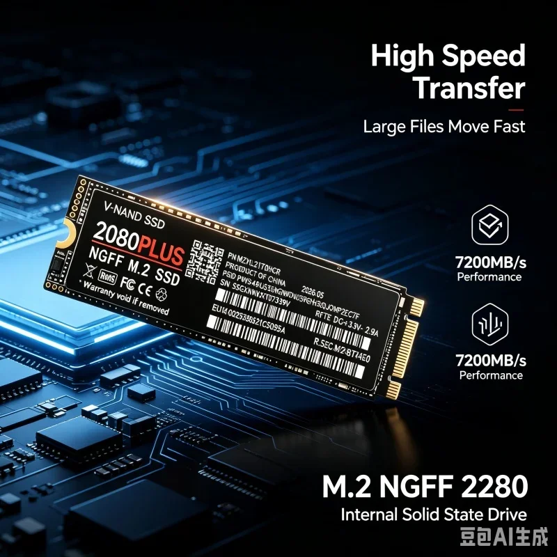 2080 PLUS M.2 2280 NGFF PCIe 4.0 SSD Upto 7200MB/s Internal Solid State Drive 500GB-4TB For PS5 Laptop Desktop Gaming PC Storage
