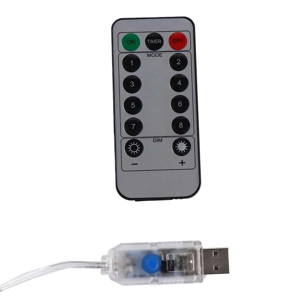 Waterproof LED Starburst Chain String Lights USB/Solar 8 Lighting Modes Fireworks String Light 50/100LED Fairy Light Garden