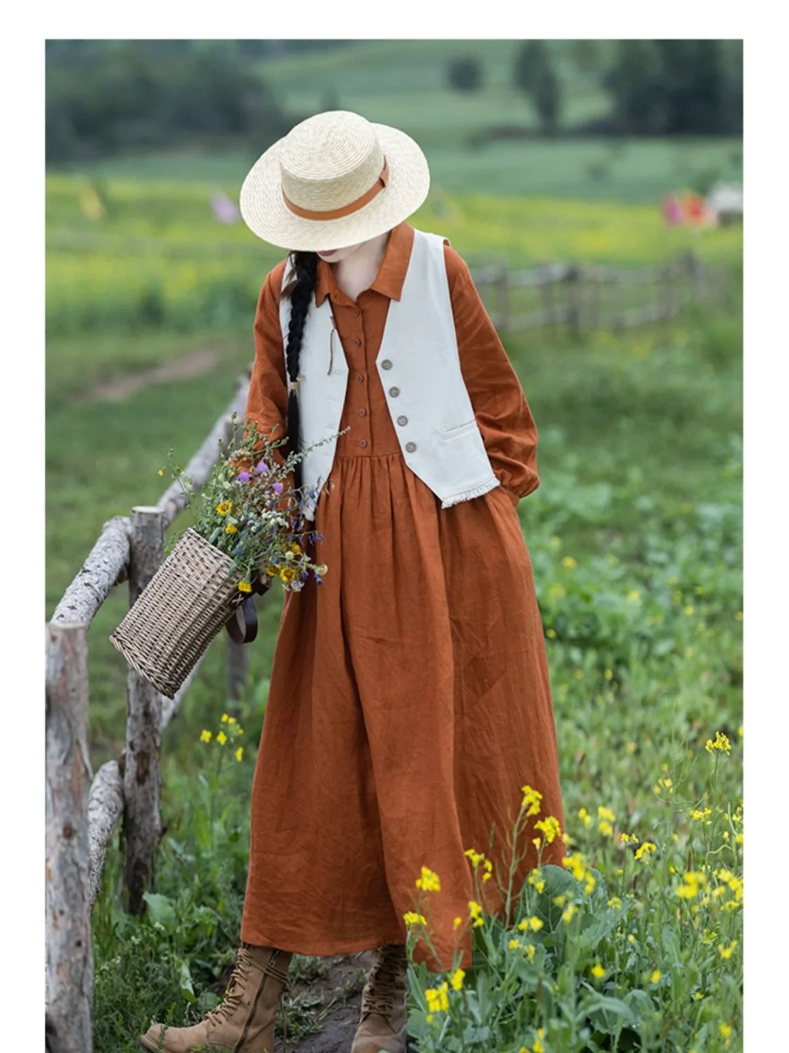 レトロなルーズカジュアルロングスリーブシャツ、女性用無地多用途リネンシャツ、春と秋の季節限定エレガントなスタイル