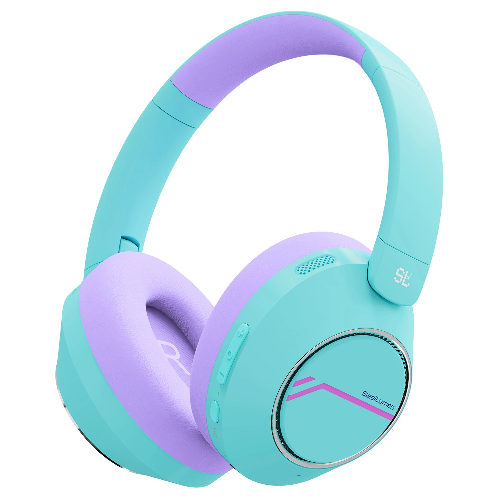 Kabellose Bluetooth-Kopfhörer für Kinder, aktive Geräuschunterdrückung, sichere Lautstärke, faltbares Headset mit Mikrofon für Kinder und Teenager – Detail 12