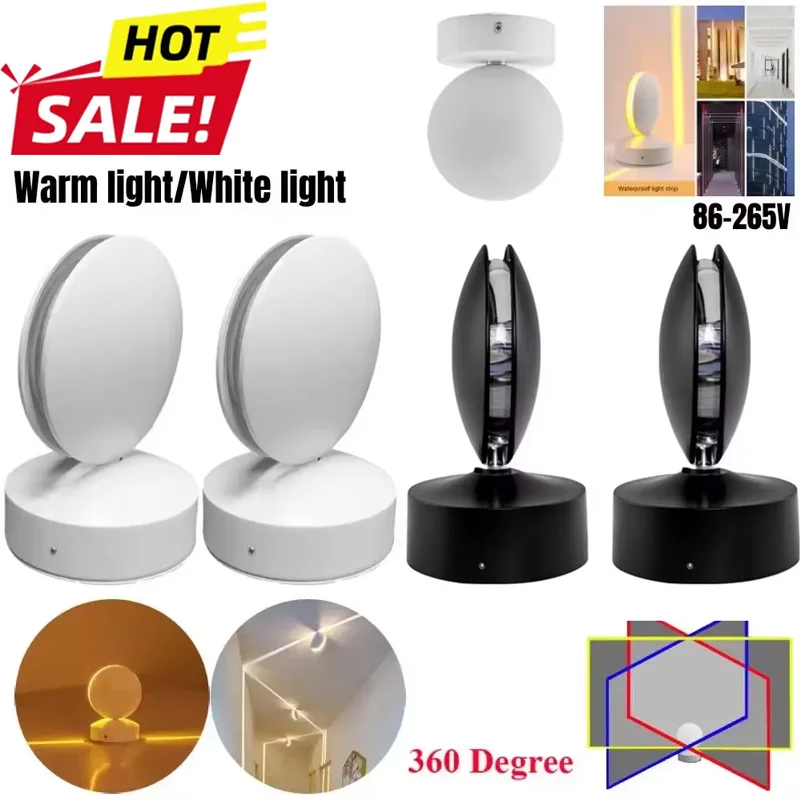 

1 шт., вращающийся на 360 градусов светодиодный светильник на оконном пороге, настенный светильник на дверной раме, настенный светильник для спальни, прихожей, лестницы, ультра яркий Быстрая доставка 4-6 дня Прибытие Б