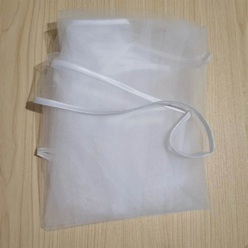 Wedding Simple Tulle White Color Two Layers Bridal Veil Ribbon Edge Bride Accessories Women Veil Comb