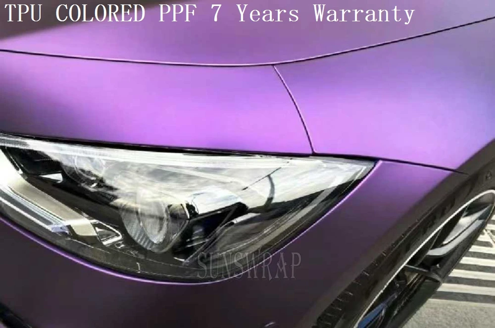 Super Matte Metallic Purple TPU PPF - Self-Healing Car Paint Protection Film Full Vehicle Wrap Anti-Scratch UV Resistant 5x52ft