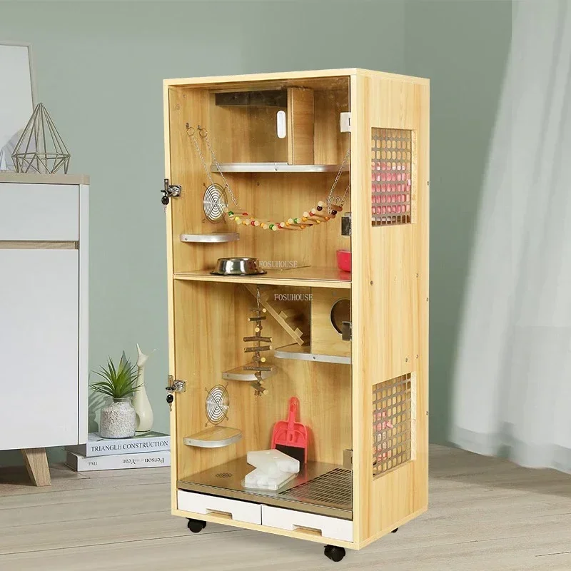 Creative Solid Wood Cat Cages Luxury Multi-storey Cat Villa Large Cat House Pet Shop Breeding Cage Modern Household Pet Supplies