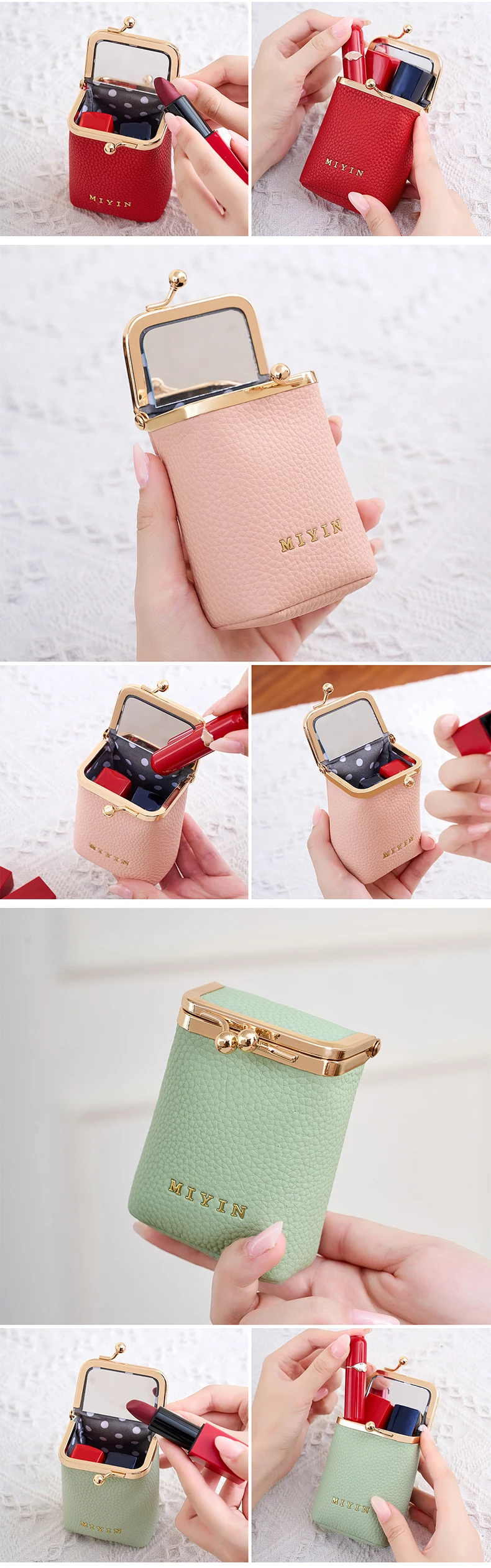 Leopardenmuster Lippenstift-Aufbewahrungstasche Mini Tragbare Mikrofaser-Leder Kosmetiktasche für Damen Einfache Schmuck-Kopfhörer-Münzbörse mit M – Detail 5