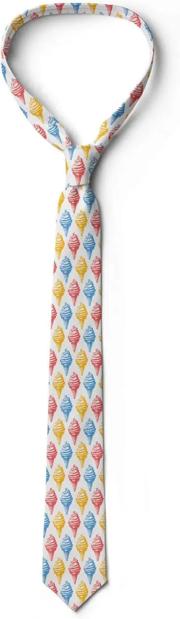 Ice Cream Lovers Multicolor Modern Men's Tie Print Necktie Formal Business Suit for Men Wedding Groom Groomsmen Boyfriend