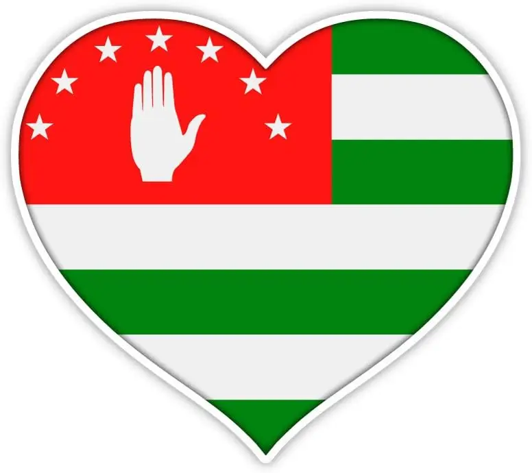 

Love Abkhazia Flag Heart Sticker Decal Scratch-proof Exterior Scratch Cover Sticker Auto Rv Bumper Window Trunk Windshield