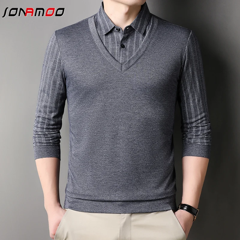 Spring and Autumn New Polo Shirt Fashion Solid Color Men\'s Polo Collar Top Pure Cotton Daily Long Sleeve Polo Shirt