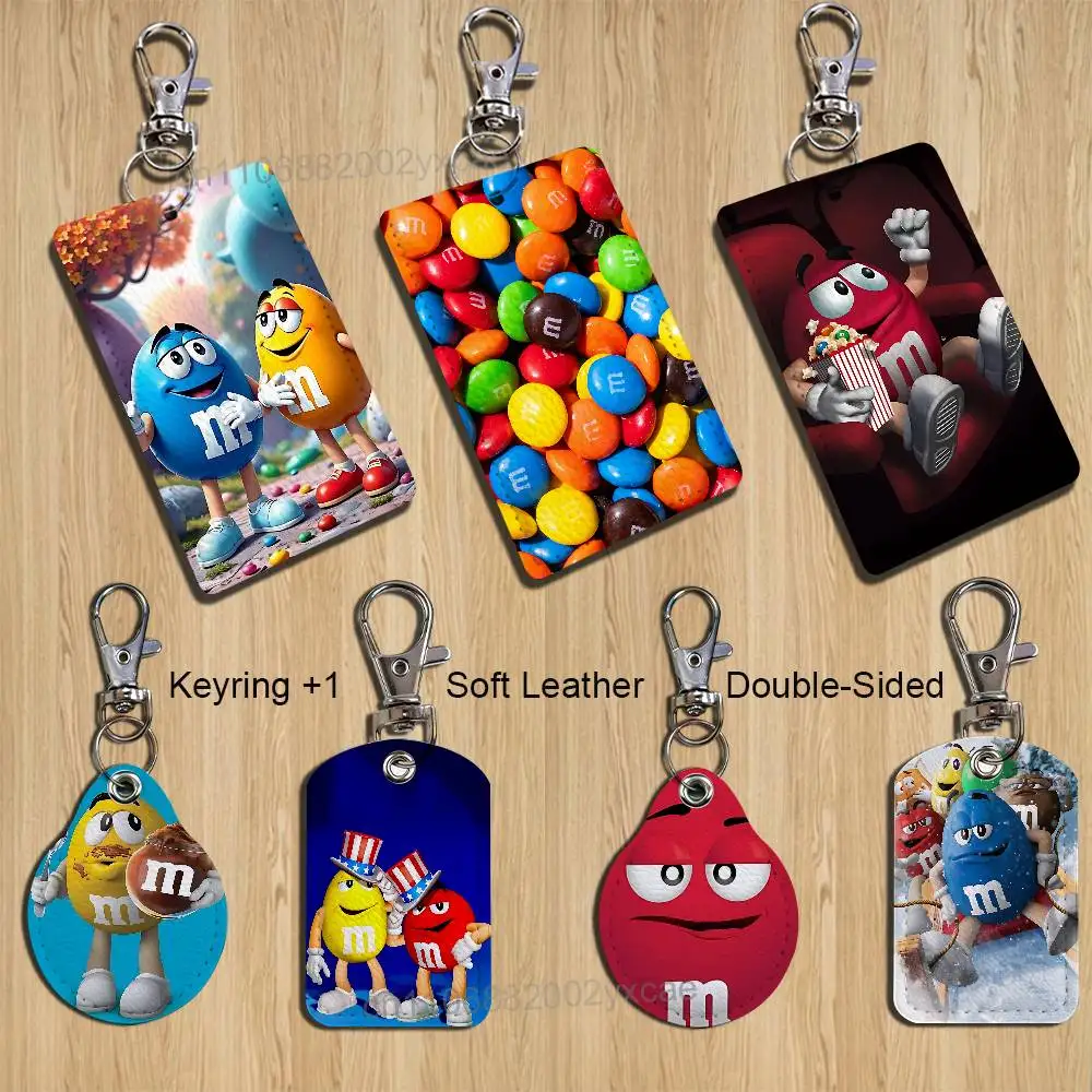 

cute J-K--L-M Chocolates Keychain Holder Suitable For Subway Bank Card Bus Card Case Badge Holder Wallet Card Textured pattern